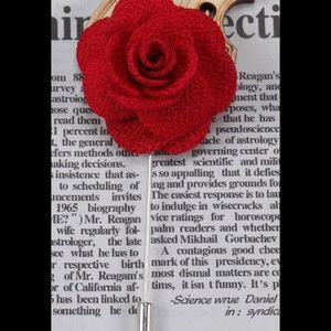 Fabric Flower Brooches Men/Women Brooch Pin Red